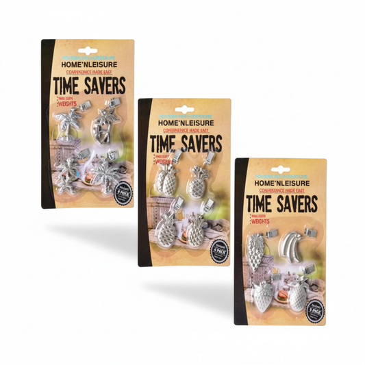 Home and Leisure Tablecloth Clamps - Card of 4 - Assorted Designs