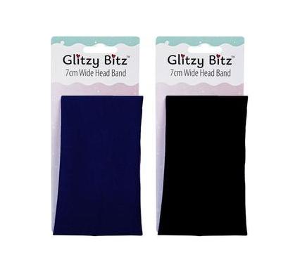 Black/Navy (Various Colours) Hair Band, Wide (7 cm)