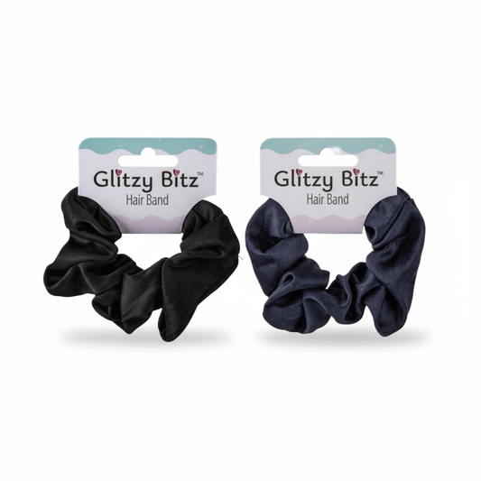 Hair Scrunchie - Black or Navy - Various Colors