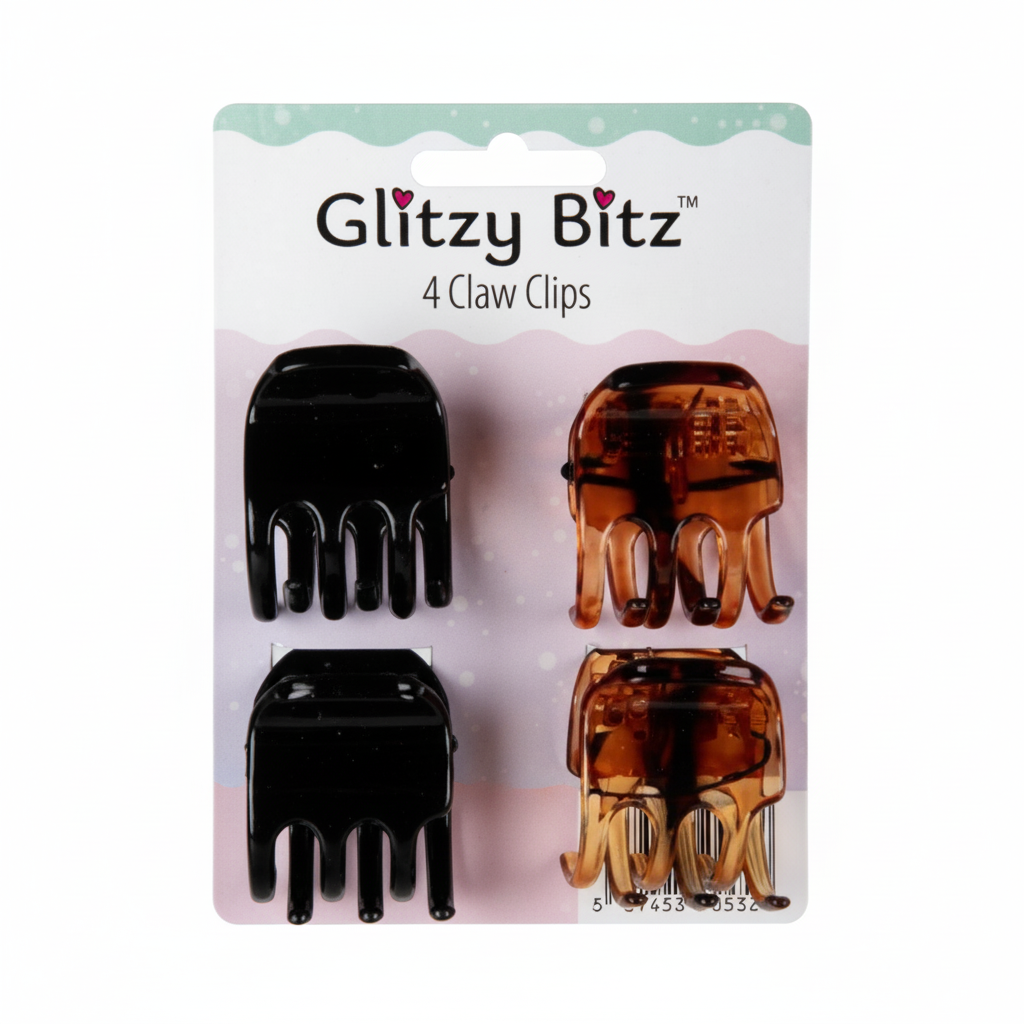 4-Piece Hair Pin Claw Clips (3 cm)