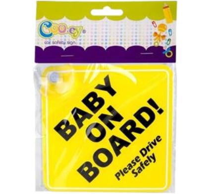 Cooey Car Safety Sign - With Suction Disc