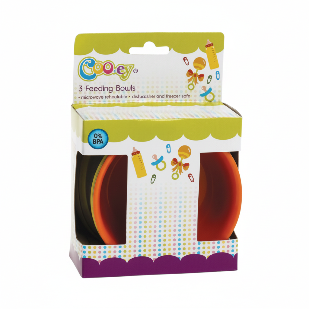 Set of 3 Feeding Bowls and Lids - Microwave Safe, Freezer Safe, and BPA Free