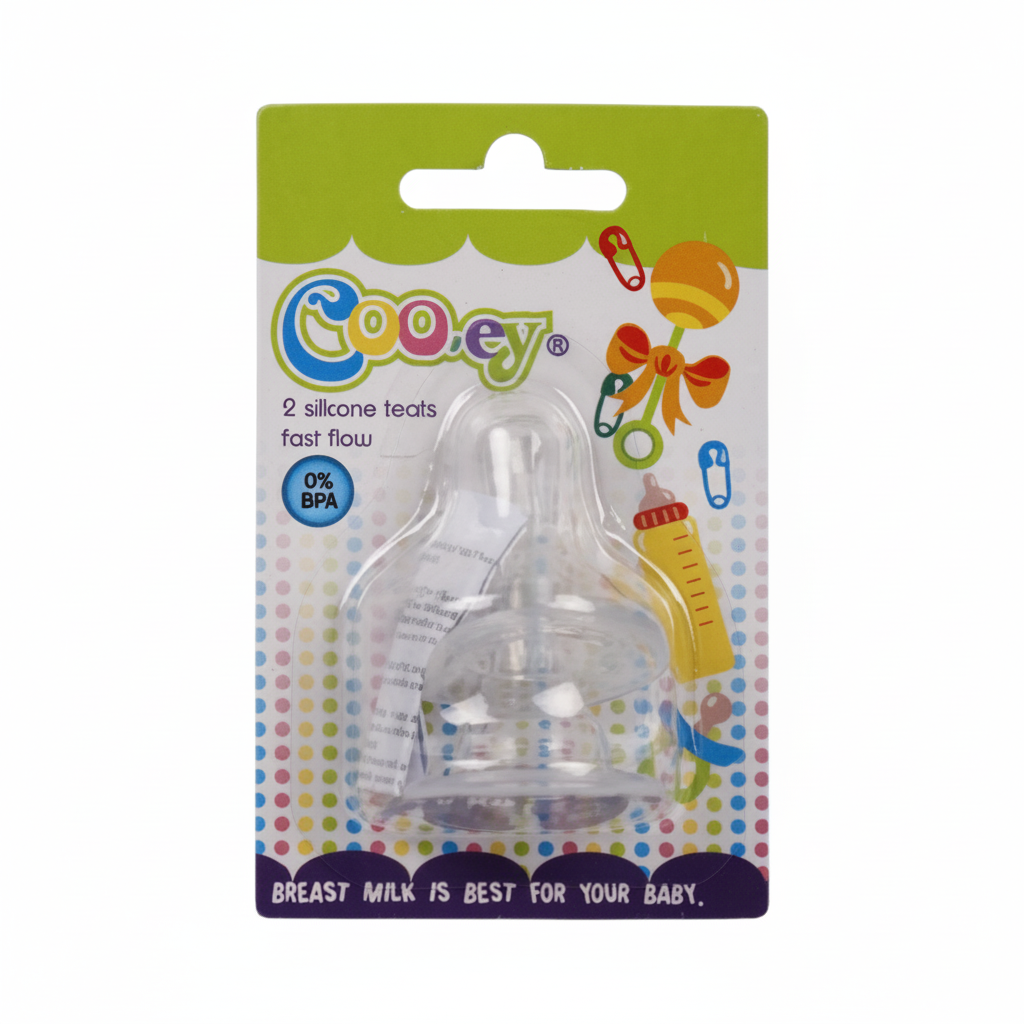 Silicone Teats, BPA Free, Fast Flow (Pack of 2)