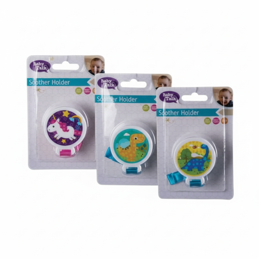 Pacifier Clip Baby Soother Holder with Ribbon in Various Colours