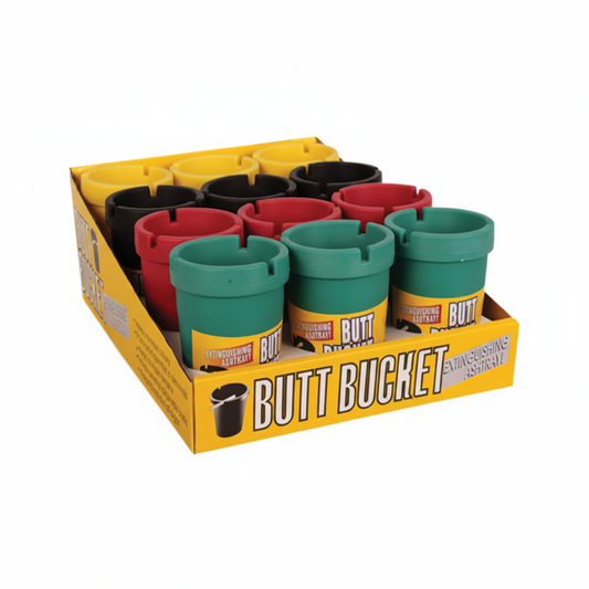 Plastic Extinguishing Ashtray - Assorted Colours - 8x11cm