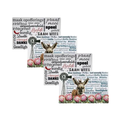 4 Piece Placemat Set with Afrikaans Designs (43 cm x 29 cm)