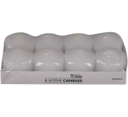 Scented Votive Candles - 8 Pack - White - 3.5 cm