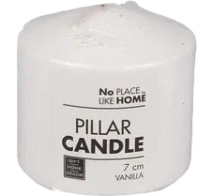 Scented White Pillar Candle - 7 x 7 cm
