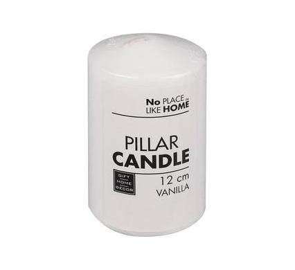 Scented White Pillar Candle - 12 x 7 cm