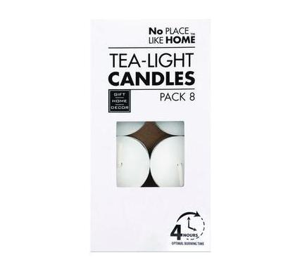 White Tea Light Candles - 3.5 cm - Box of 8