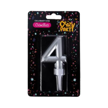 Foil Birthday Number 4 Candles (Large)