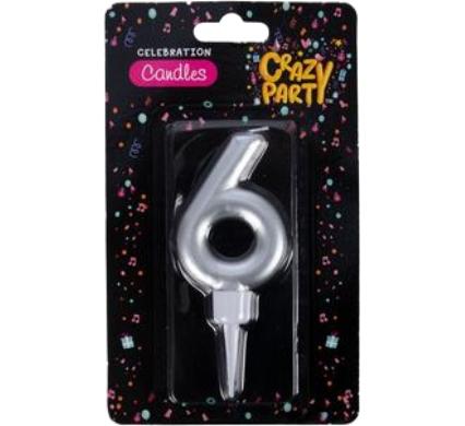 Candles Birthday Large Foil Number 6