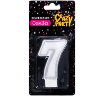 Single Birthday Candle in Silver - Number 7