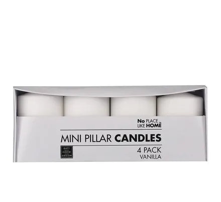 Mini Pillar Candles - 4 Piece Set - Scented - 5 x 8 cm