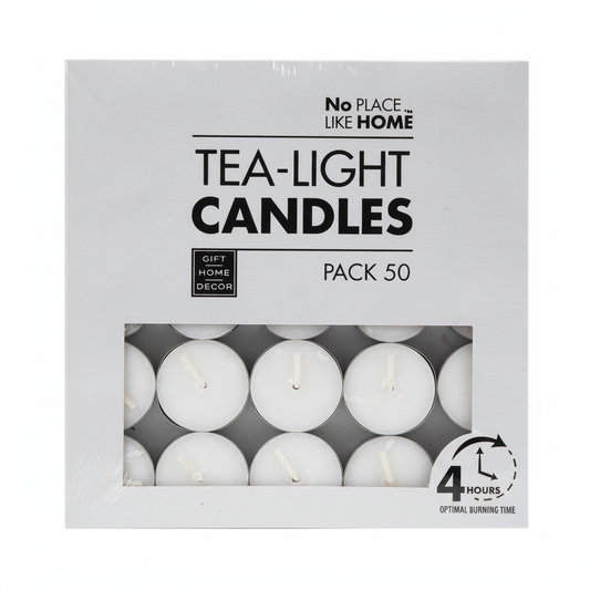 White Tea Light Candles - 3.5 cm - Box of 50 White Candles