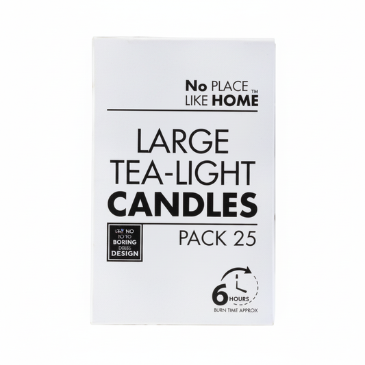 White Large Tea Light Candles - 3.5 cm - Box of 25 White Candles