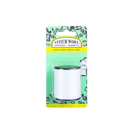 Polyester Sewing Thread - Bulk Pack of 6 - 200 m White Thread