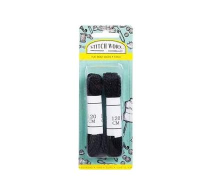 Haberdashery Shoe Laces - 120 cm - Black