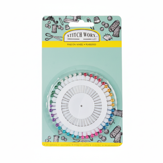 Pearlized Pins on Wheel - Sewing and Craft Pins
