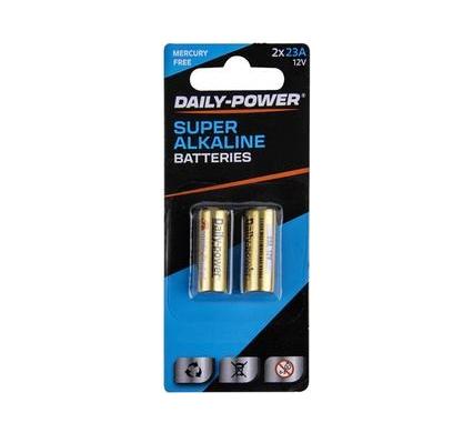Daily Power Alkaline 23A Batteries - 12V - Card of 2 Batteries