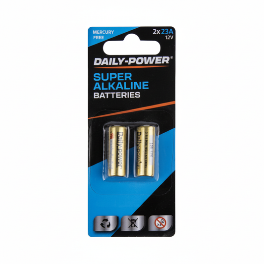 Daily Power Alkaline 23A Batteries - 12V - Card of 2 Batteries