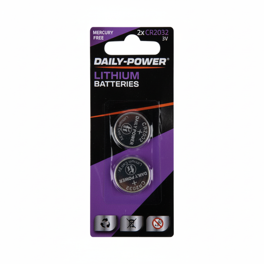 Daily Power Lithium CR2032 Battery - 3V - Card of 2 Batteries