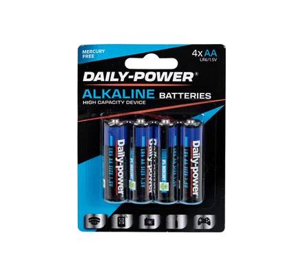 Daily Power Alkaline Battery - Size AA - Card of 4