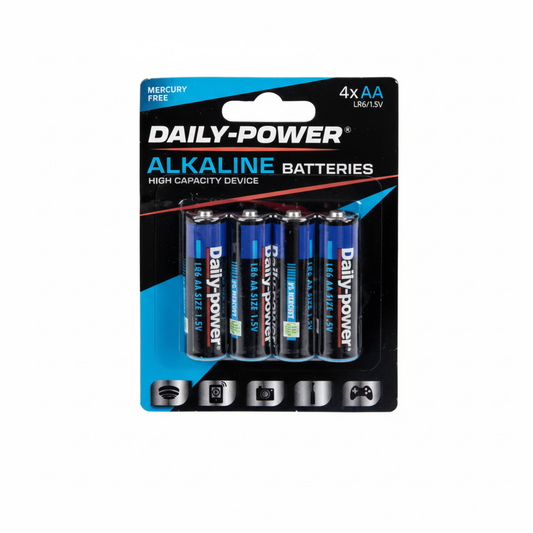 Daily Power Alkaline Battery - Size AA - Card of 4