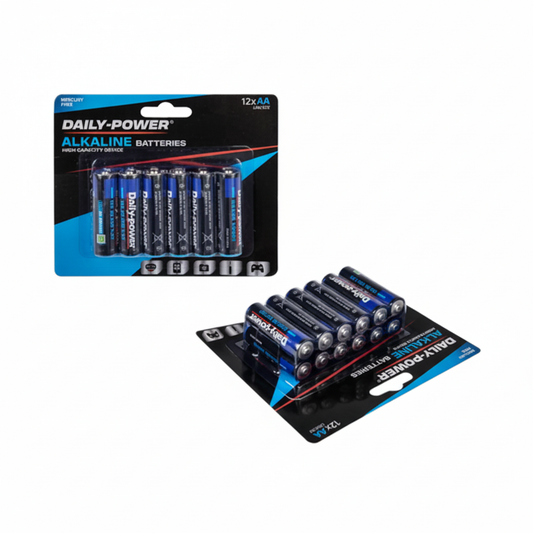Daily Power Alkaline Battery - Size AA - Card of 12