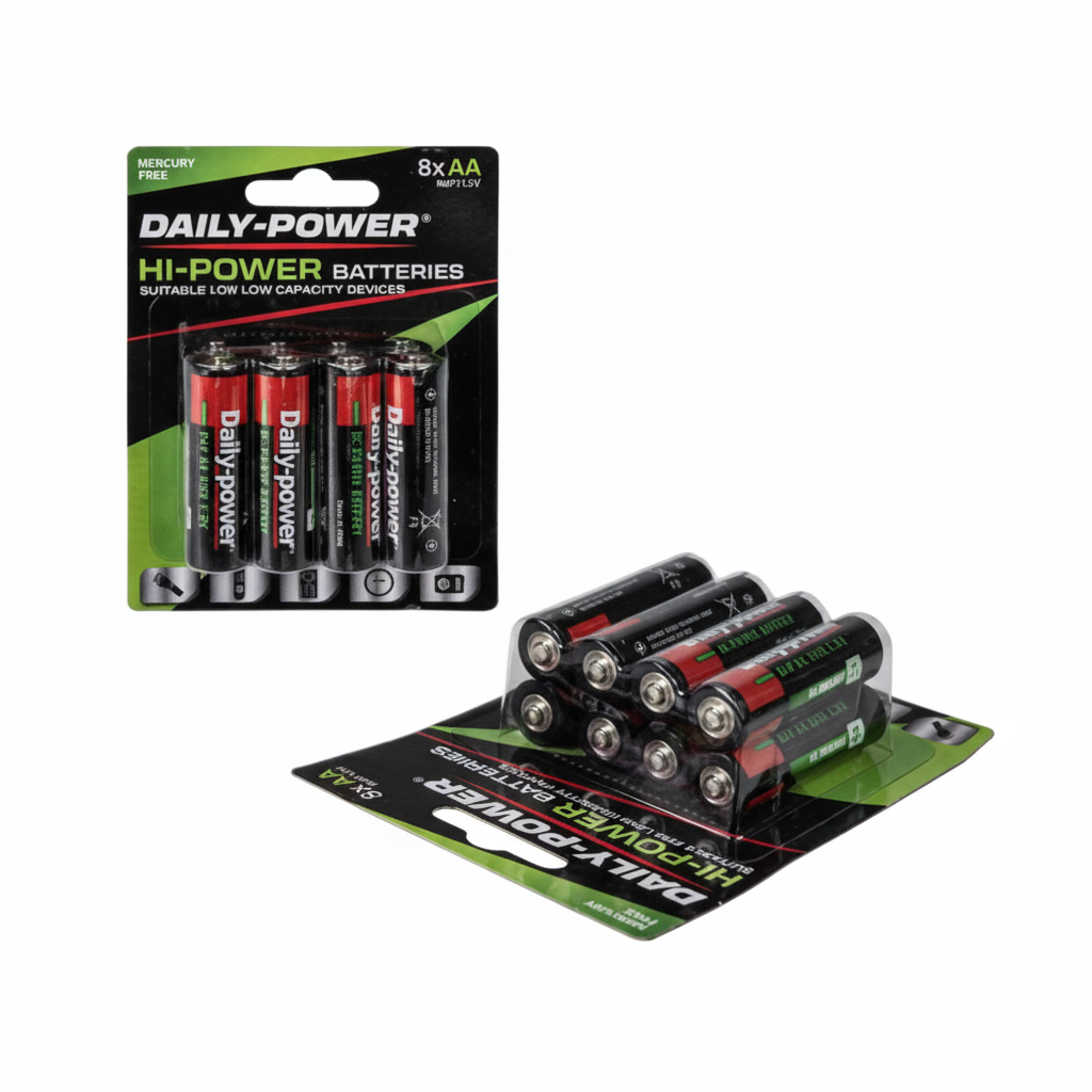 Super Heavy Duty AA Battery, Card of 8 Value Pack