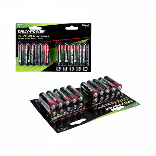 Daily-Power Super Heavy Duty Battery - Size AA - Card of 20