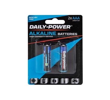 Daily Power Alkaline Battery - Size AAA - Card of 2