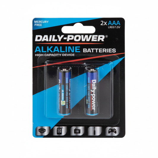 Daily Power Alkaline Battery - Size AAA - Card of 2