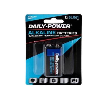 Daily Power Alkaline Battery - 9 Volt - Card of 1