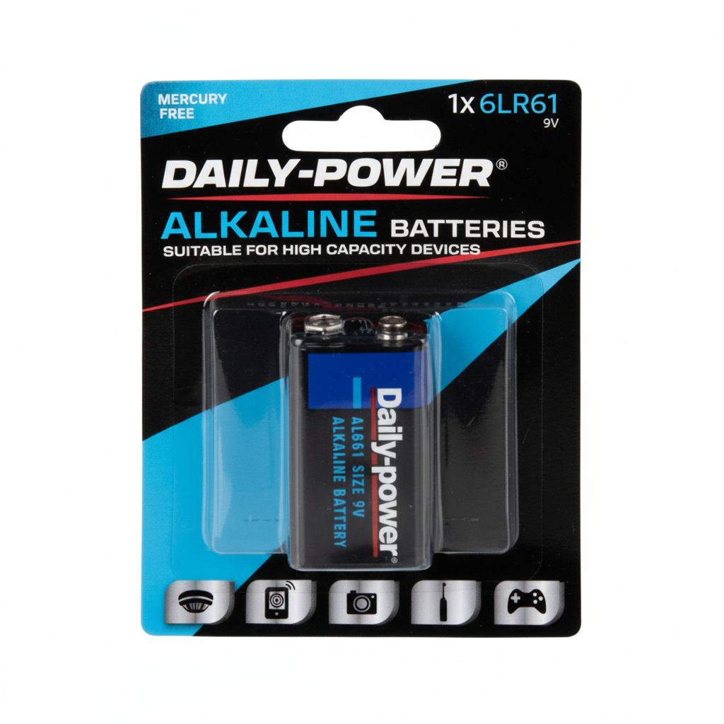 Alkaline 9 Volt Battery (Card of 1)