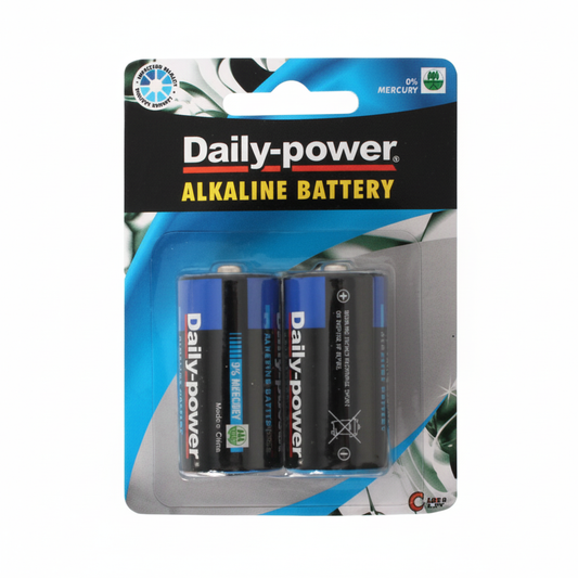 Batteries Alkaline Size C - 2 Pieces - Blister Pack