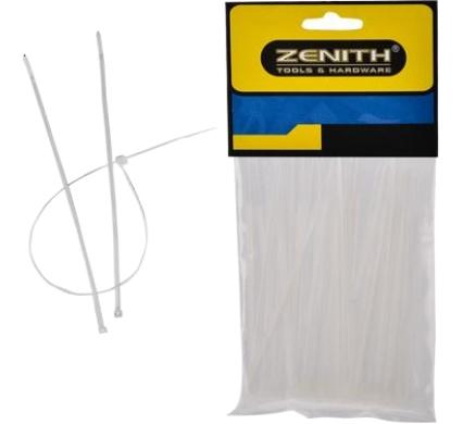 Zenith White Cable Ties - 2.5 mm x 100 mm - Pack of 50