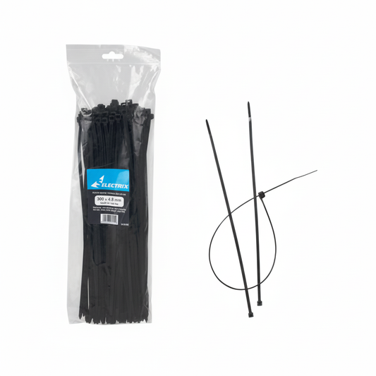 Cable Ties - 4.8mm x 300mm - Black - Pack of 100