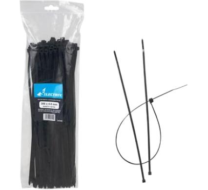 Cable Ties - 4.8mm x 300mm - Black - Pack of 100