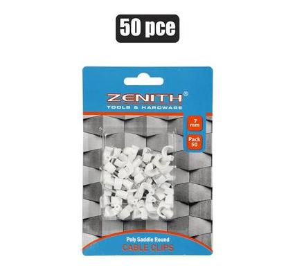 Cable Clips Saddle Round - 7 mm - Pack of 50