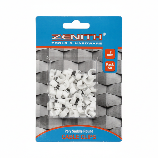 Cable Clips Saddle Round - 7 mm - Pack of 50