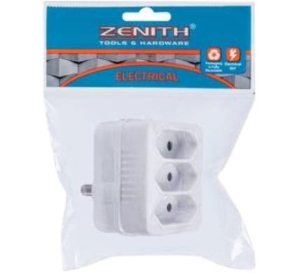 Plug Euro Adapter - 3 x 5 amp - 2 Pin