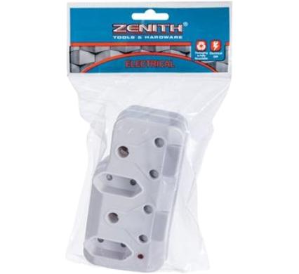 Plug Adaptor - 2 x 16 Ampere and 2 x 2 Pin Outlets - Power On