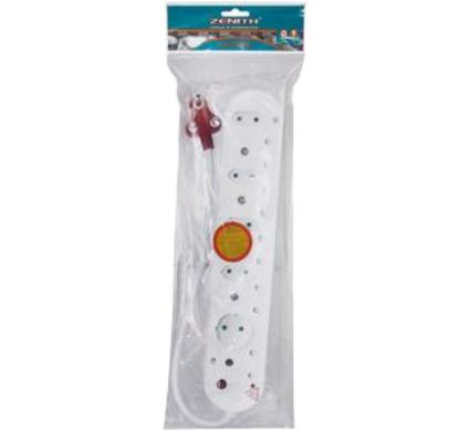 10 Way Multiplug and Cord - 5 x 16 amp, 5 x 5 amp 2 Pin - Surge Protected