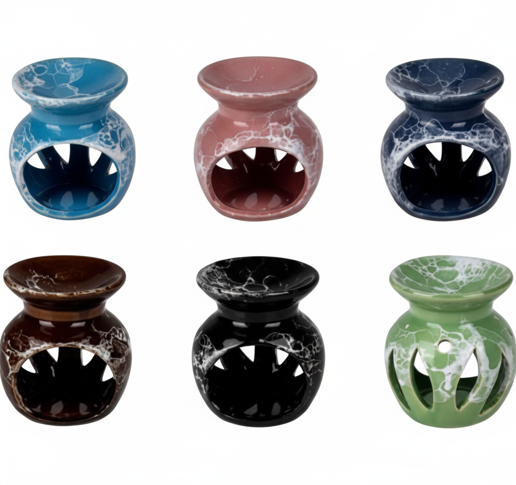 White Ceramic Oil Burner (8.5 cm) - Various Colours