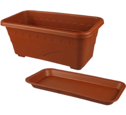 Plant Trough and Tray - 30 x 16 x 12 cm - Rectangular Plastic
