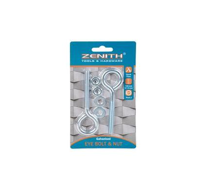 Eye Bolt and Nut Galvanised - 100 x 7.9 mm - 2 Pieces