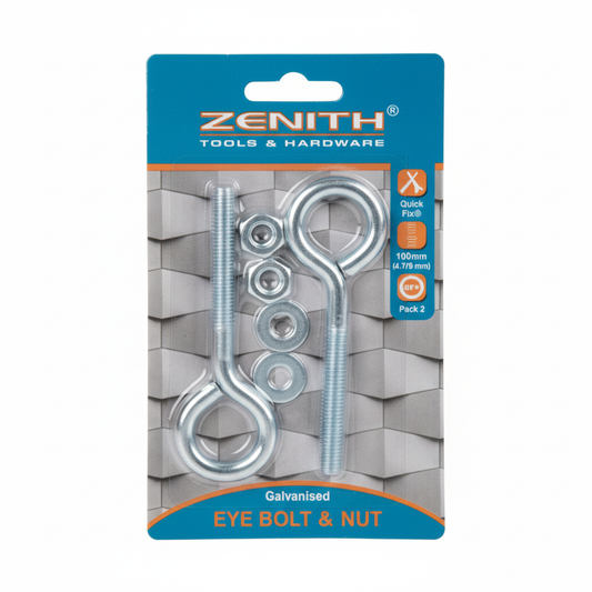 Eye Bolt and Nut Galvanised - 100 x 7.9 mm - 2 Pieces