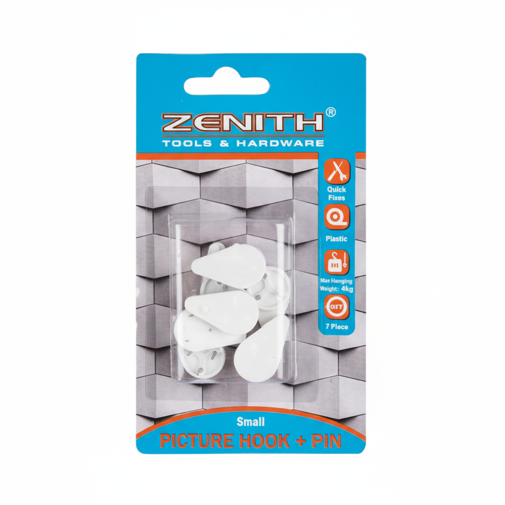 Small Picture Hook and Pin for 4 kg (Card of 7)