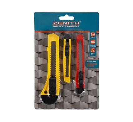 Knife Snap-Off Blade Set - 18 mm and 9 mm - 3 Piece - Blister Pack